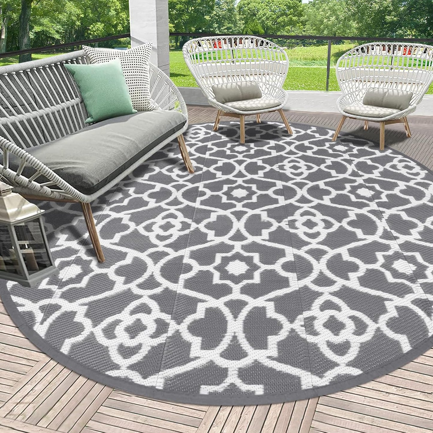 Outdoor Rug 6ft for Patios Waterproof Clearance Reversible Patio Mat Plastic Straw Rug RV Camping Mat Outside Area Rug Carpet for Camping