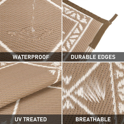 Outdoor Rugs Loomed Rectangular Classic Trellis Waterproof Quick Dry Patio Mats