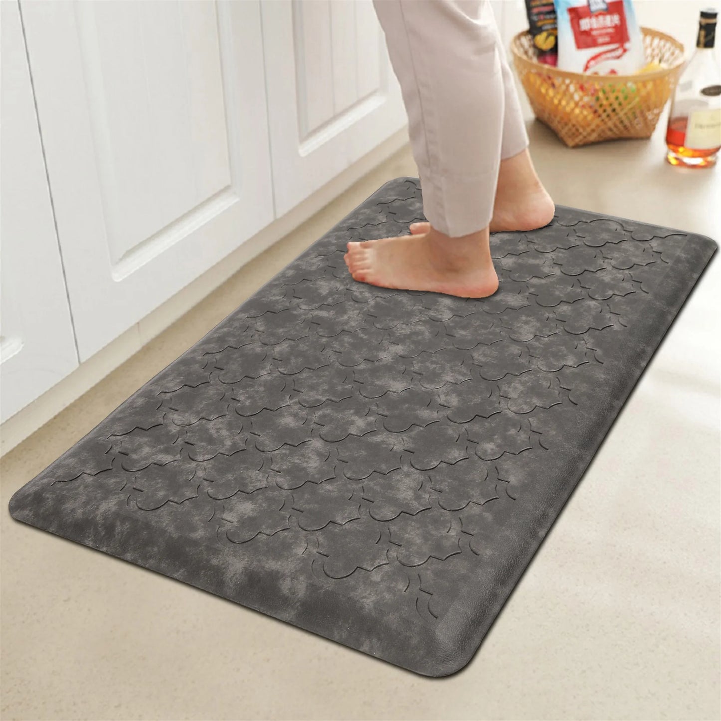 HEBE Anti Fatigue Kitchen Mat 2 Set, 20" x 30"+20"x 60", Thick 0.5 inch Non Slip Waterproof Kitchen Rugs and Mats