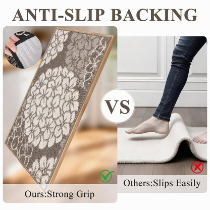 Kitchen Rugs and Mats Set of 3 Non Skid Washable Absorbent Laundry Floor Mat