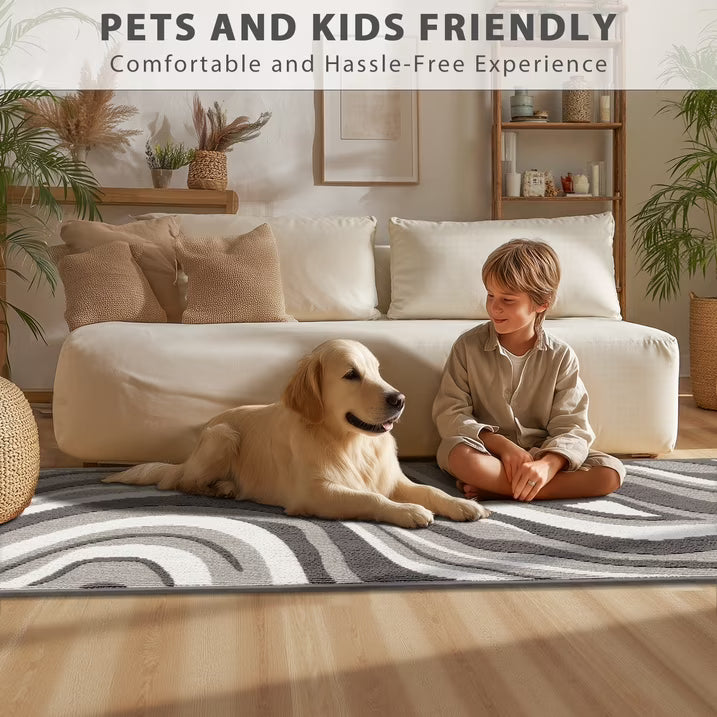 HEBE Runner Rugs for Hallway, 2'x6' Abstract Rug Carpet, Washable Non Slip Floor Mat for Kitchen Laundry Room Entryway