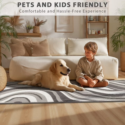 HEBE Runner Rugs for Hallway, 2'x6' Abstract Rug Carpet, Washable Non Slip Floor Mat for Kitchen Laundry Room Entryway