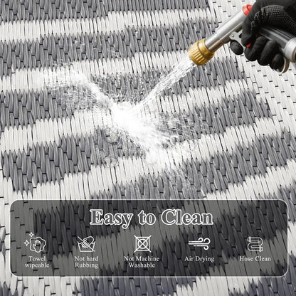 AR001020grey5x8plasticstrawrugeasytocleanwaterproofwashablehoseoffmatheberug