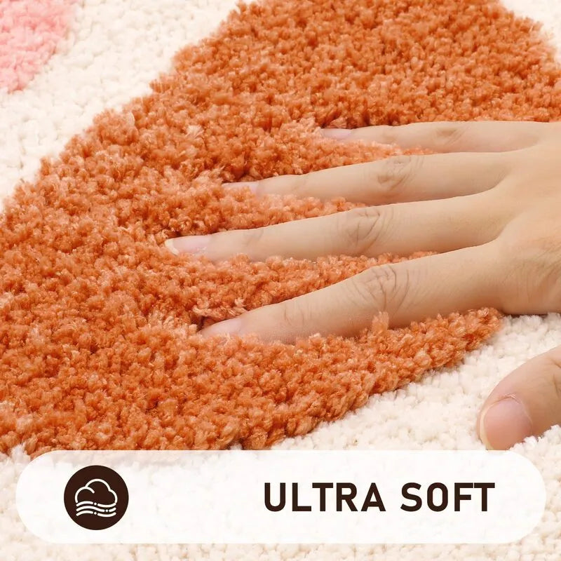 AR001166beige3piecebohobathroomrugsetultrasoftplushsunmoonrunnerfloormatHEBE RUGS