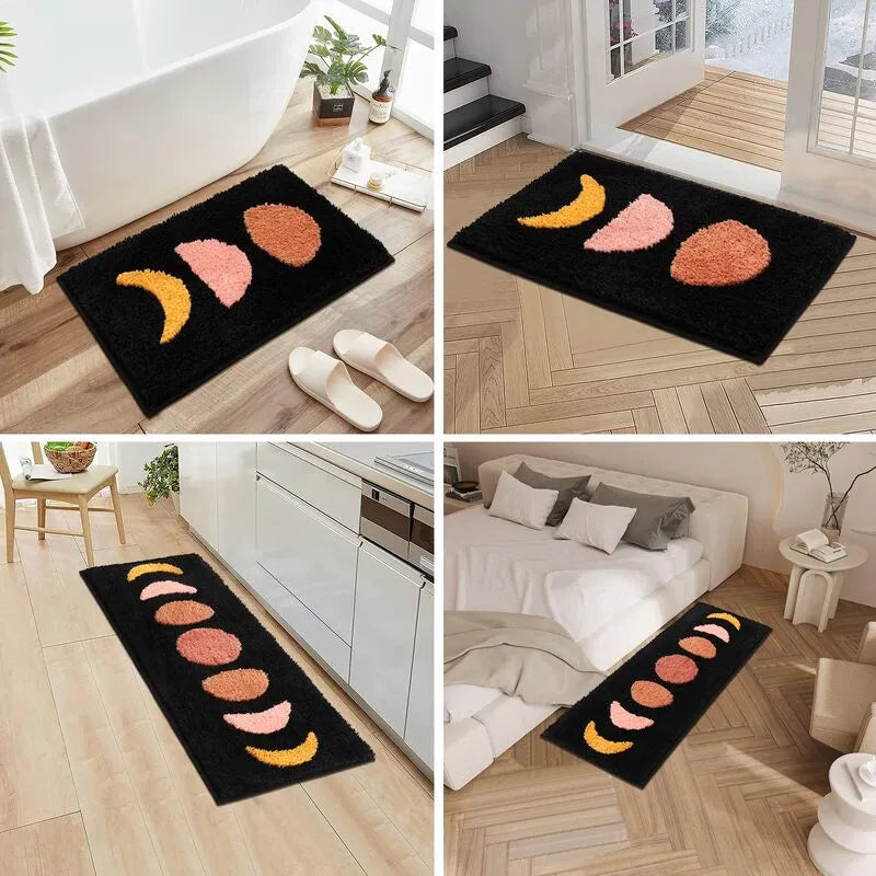 AR001167_black_boho_bath_rug_set_versatile_sun_moon_runner_for_US_home_bathroom_kitchen_bedroom_HEBE RUGS