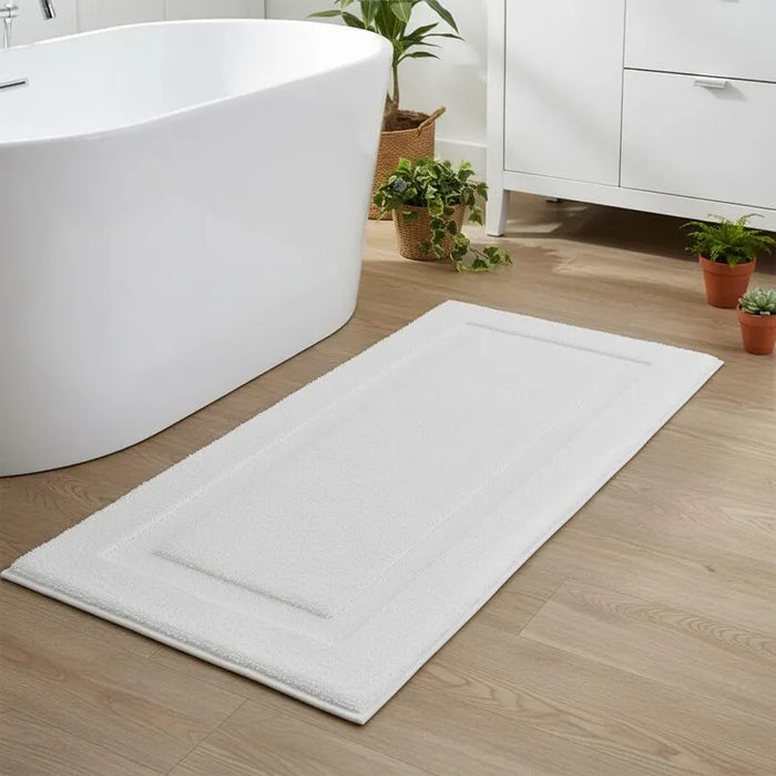 Plush Microfiber Non Slip Machine Washable Bathroom Rug Mat