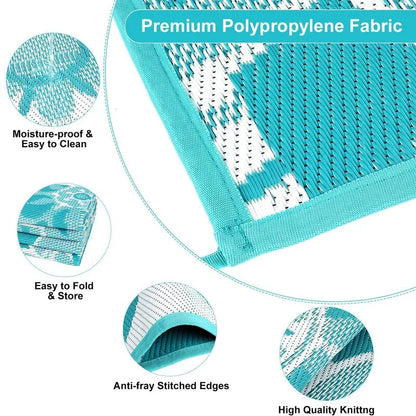 AR002190_blue_8x10_polypropylene_plastic_straw_rug_durable_material_fold_detail_heberug