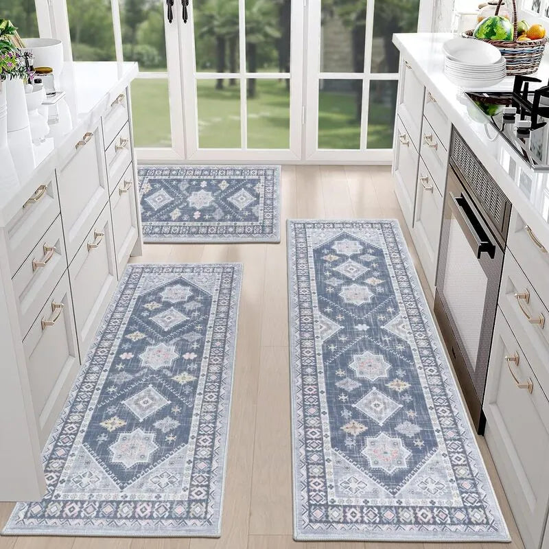 AR002457_blue_bohemian_3_piece_kitchen_runner_rug_set_washable_floor_mat_for_American_house_HEBE RUGS
