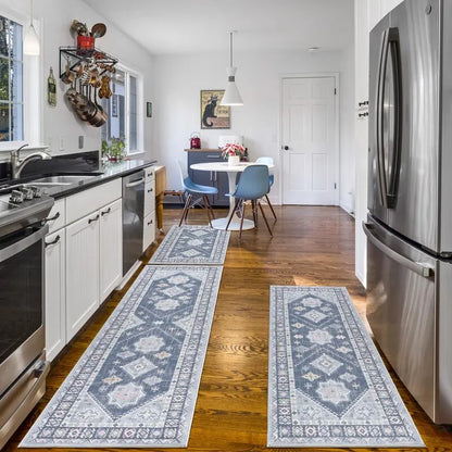 AR002457_blue_bohemian_3_piece_runner_rug_set_for_kitchen_hallway_hardwood_floor_in_US_house_HEBE RUGS