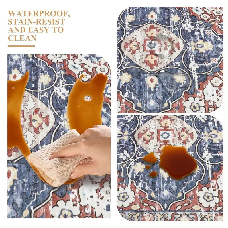 AR002470_red_waterproof_stain_resistant_wipe_clean_cushioned_PVC_oriental_kitchen_runner_mat_HEBE RUGS