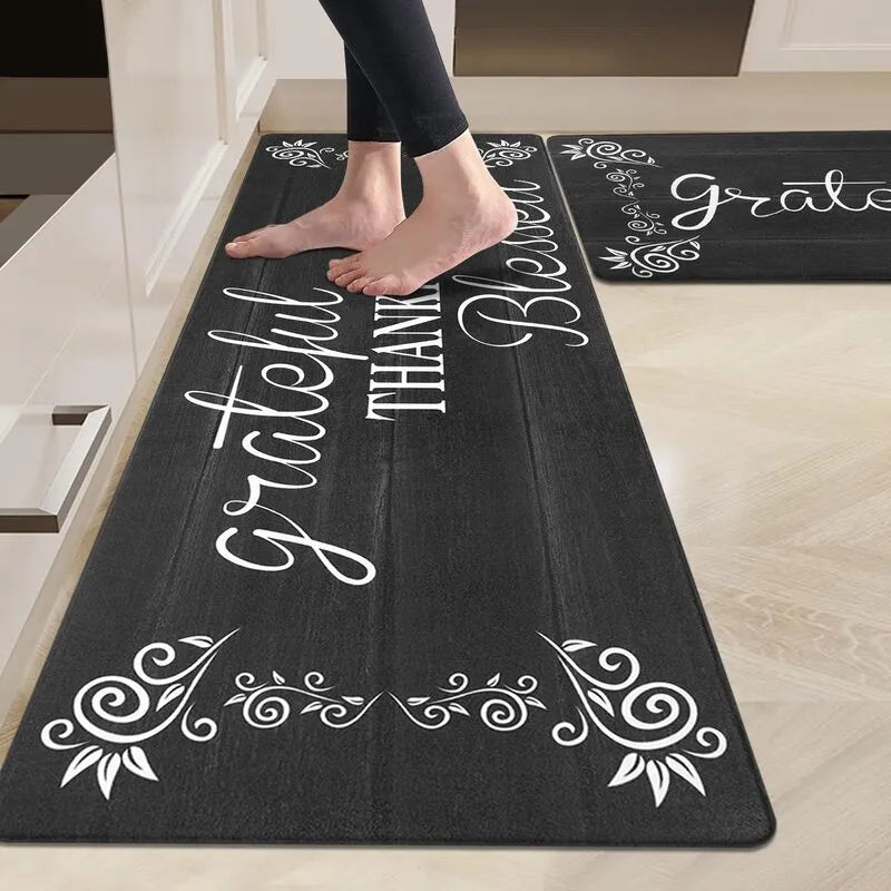 Cushioned Anti-Fatigue Kitchen Mat 2-Piece Set Non-Slip