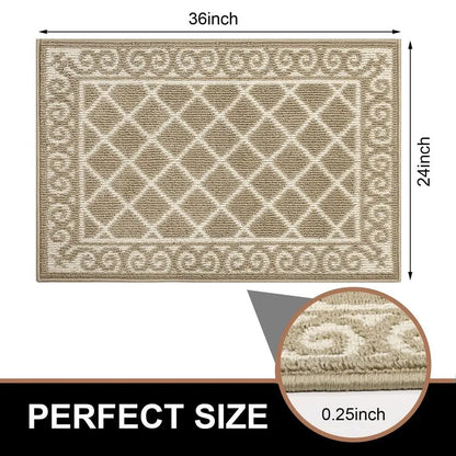 AR002953beige2x3doormat24x36inchlowprofile0.25inchthinentrywayrugmatHEBE RUGS
