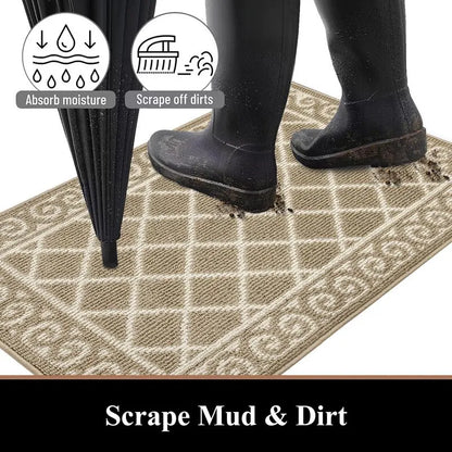 AR002953beigedirttrapperdoormat2x3heavydutymudscrapermatforfrontdoorentryHEBE RUGS