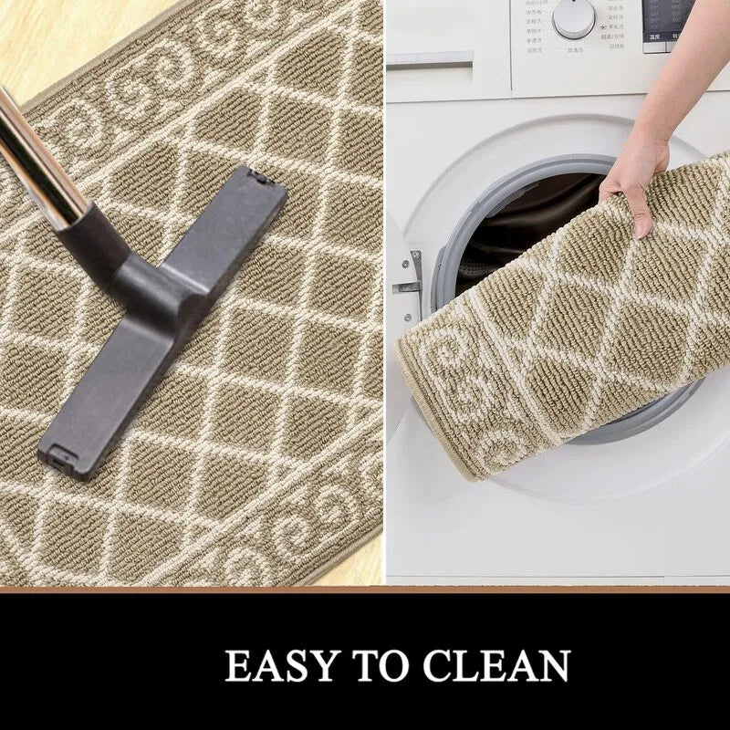AR002953beigemachinewashabledoormat2x3easycleanentrywayrugvacuumfriendlyHEBE RUGS