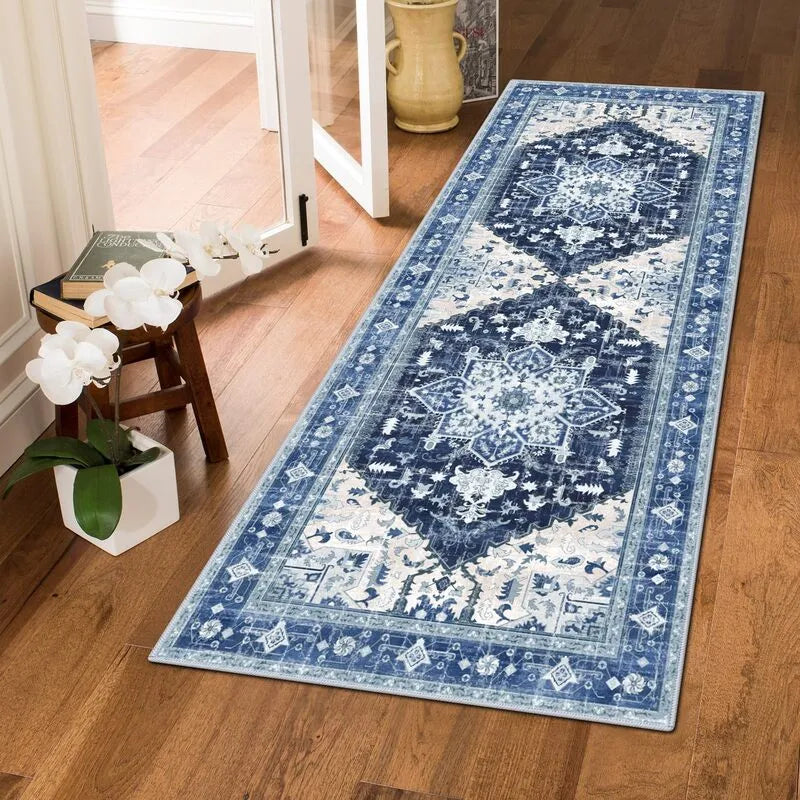 Vintage Oriental Machine Washable Non Slip Hallway Runner Rug