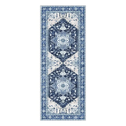 AR003232blue2x6printedrunnerrugvintageorientalmedallionpatternforhallwayaisleheberug