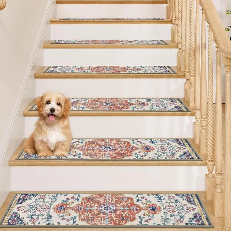 AR003288orangenonslipstairtreadsrunnerpetfriendlydogsafecarpetforUShomestairsHEBE RUGS