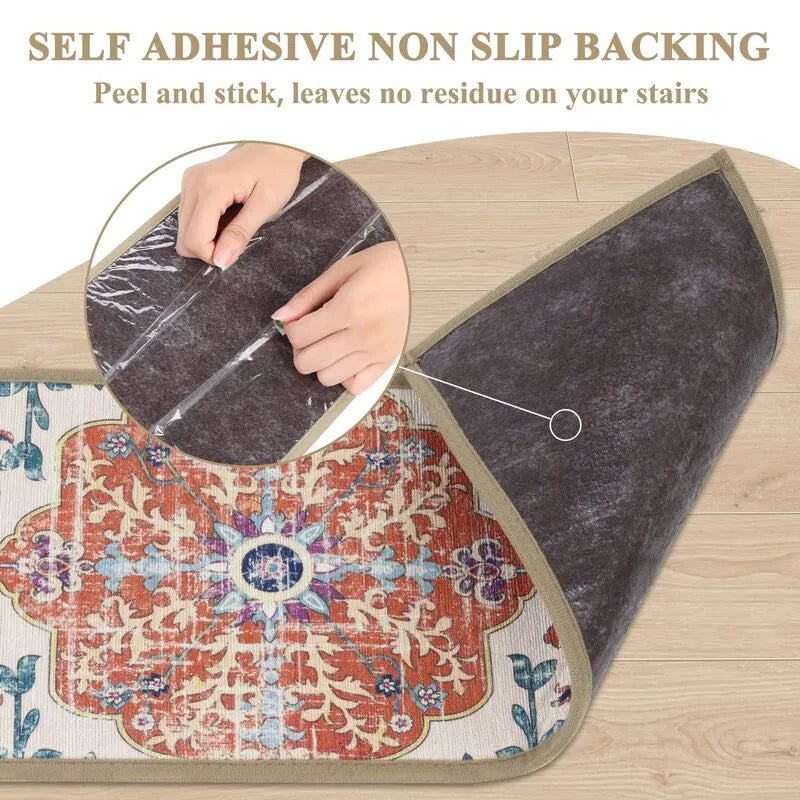 AR003288orangeselfadhesivenonslipstairtreadsrunnerpeelandstickstaircarpetHEBE RUGS