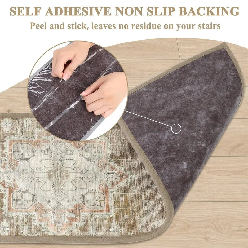 AR003291beigeselfadhesivenonslipstairtreadsrunnerpeelandstickstaircarpetHEBE RUGS