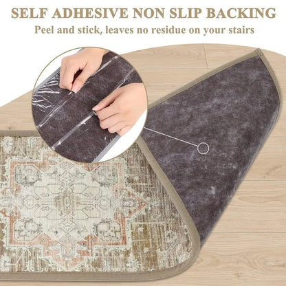 AR003291beigeselfadhesivenonslipstairtreadsrunnerpeelandstickstaircarpetHEBE RUGS