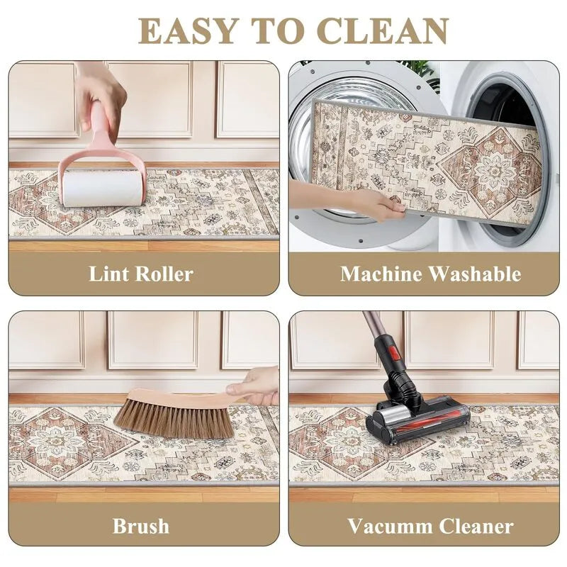 AR003515beigestairtreadsmachinewashableeasycleanvacuumfriendlystairrunnerHEBE RUGS