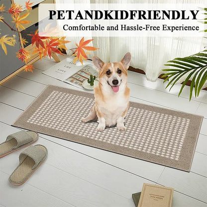 AR003527beigepetfriendlydogfriendlyindoorkitchenrunnerrugforAmericanlivingspaceHEBE RUGS