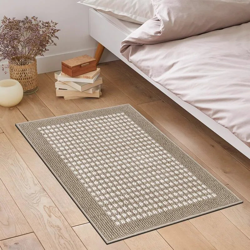 AR003527beigesoftaestheticbedroombedsidearearugaccentfloormatforAmericanhomeHEBE RUGS