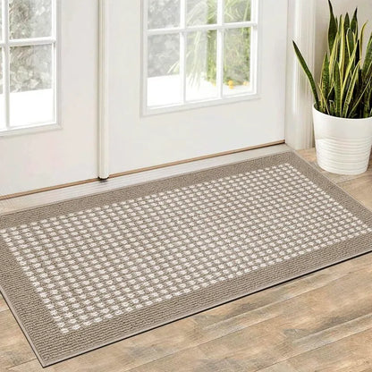 AR003527beigetexturedindoordoormatentrywayrunnerrugnonslipfloormatforUShouseHEBE RUGS