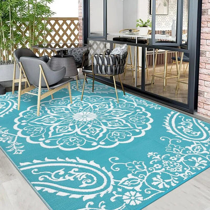 AR004052blue10x14outdoorarearugbohopaisleyporchcarpetUShomeheberug