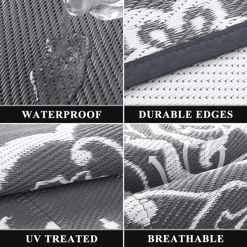 AR004054_grey_10x14_plastic_straw_rug_waterproof_UV_resistant_breathable_material_detail_heberug