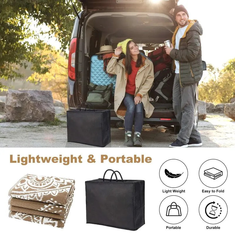 AR004057brown8x10lightweightportablecampingrugfoldableplasticstrawmatheberug