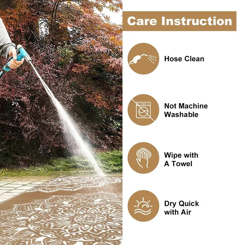 AR004057brown8x10washableoutdoorrugeasyhosecleanwaterproofpatiomatheberug