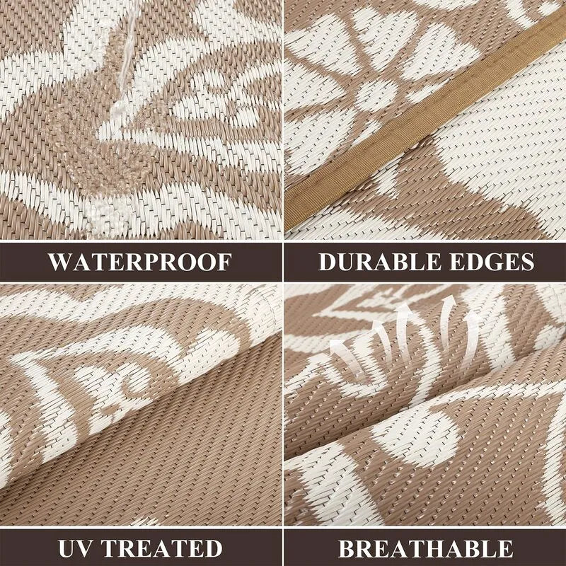 AR004059_brown_10x14_plastic_straw_rug_waterproof_UV_resistant_breathable_material_detail_heberug