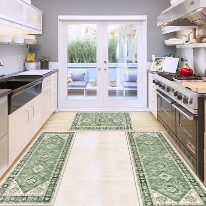 AR004405_sage_green_bohemian_3_piece_runner_rug_set_for_kitchen_hallway_tile_floor_in_US_house_HEBE RUGS