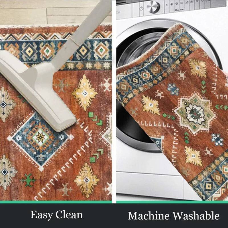 AR004427_red_machine_washable_easy_clean_vacuum_friendly_boho_kitchen_runner_rug_set_US_home_HEBE RUGS