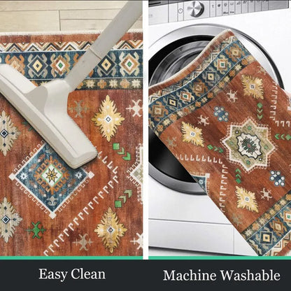 AR004427_red_machine_washable_easy_clean_vacuum_friendly_boho_kitchen_runner_rug_set_US_home_HEBE RUGS