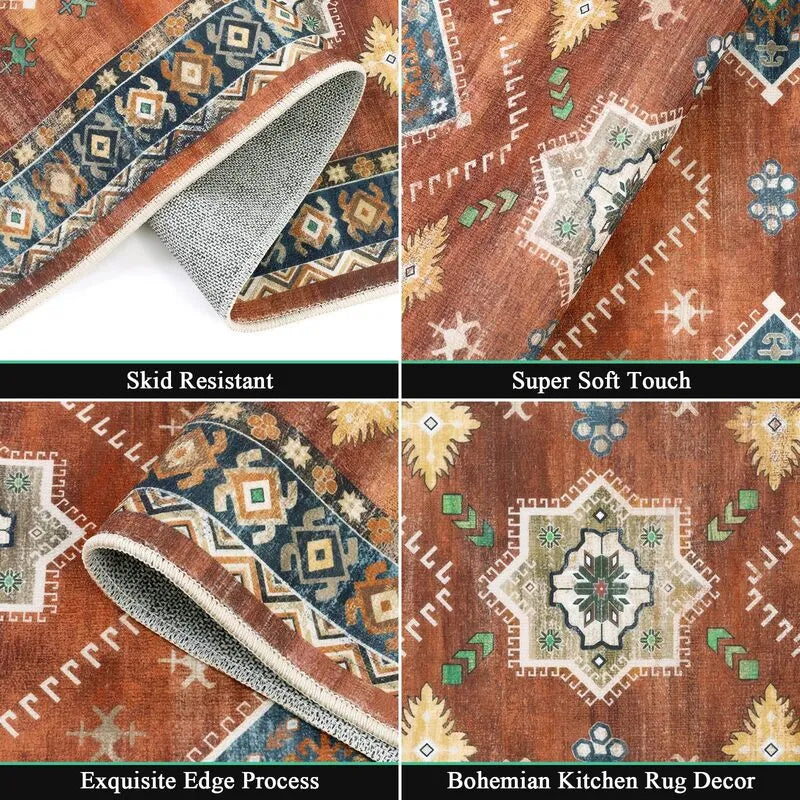 AR004427_red_vintage_Moroccan_boho_runner_rug_skid_resistant_soft_plush_edge_detail_US_home_HEBE RUGS