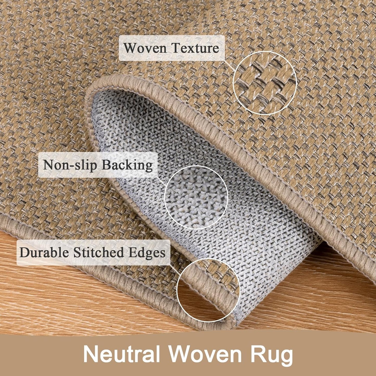 Extra Long Hallway Runner Rug with Rubber Backing Faux Jute Washable Runners