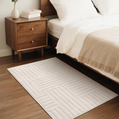Cozy Fluffy Area Rug Non Slip Washable Scandinavian Minimalist Modern Rug