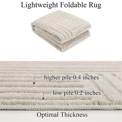 AR005334beigelightweightfoldable6x9arearugoptimalthicknesslowpilefloorcarpetheberug