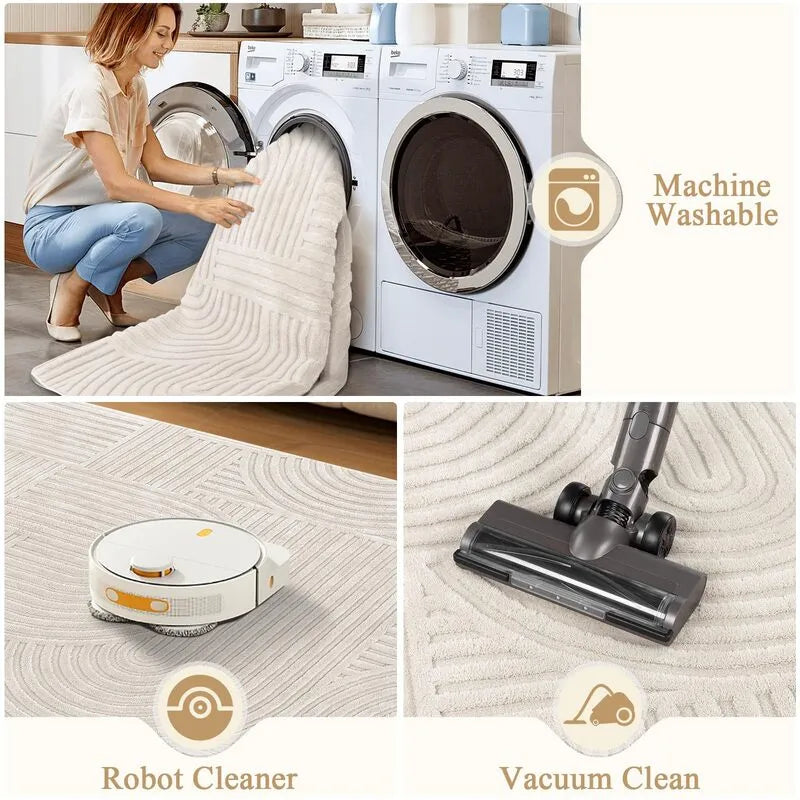 AR005415beigemachinewashable5x7arearugeasycleanvacuumrobotfriendlyforUShomeheberug