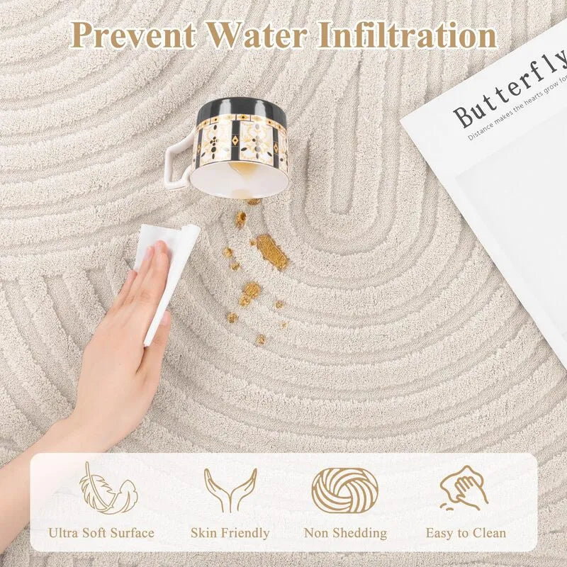 AR005415beigewaterresistantstainresistant5x7washablearearugspillproofforUShouseheberug