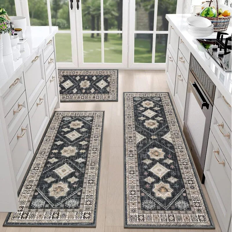 AR005448_black_bohemian_3_piece_kitchen_runner_rug_set_washable_floor_mat_for_American_house_HEBE RUGS
