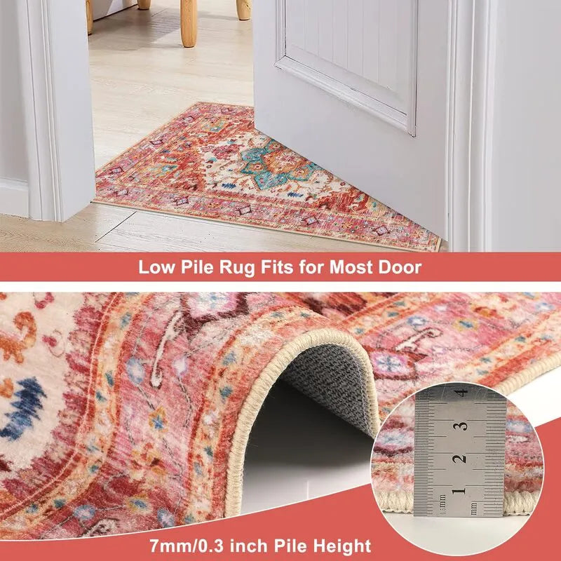 AR005497_pink_2x6_low_pile_runner_rug_7mm_lightweight_thin_mat_non_tripping_door_clearance_heberug