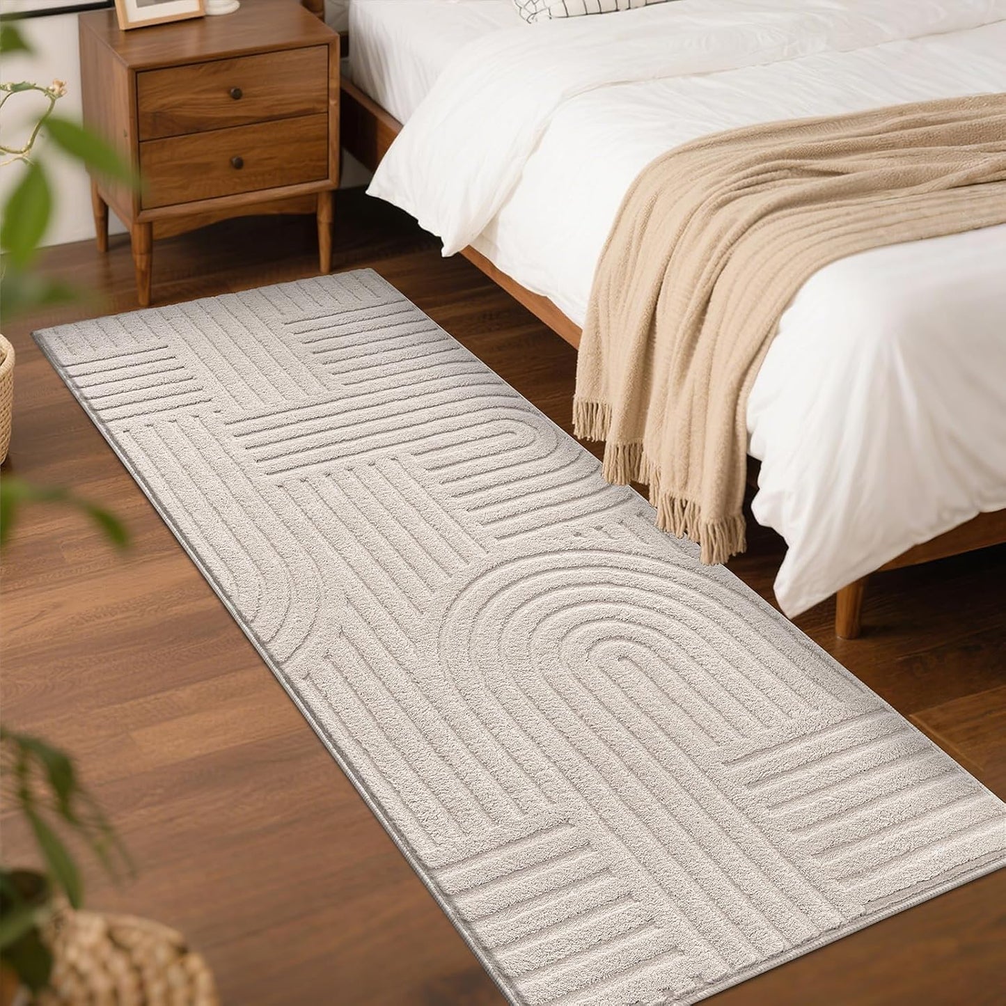Cozy Fluffy Area Rug Non Slip Washable Scandinavian Minimalist Modern Rug