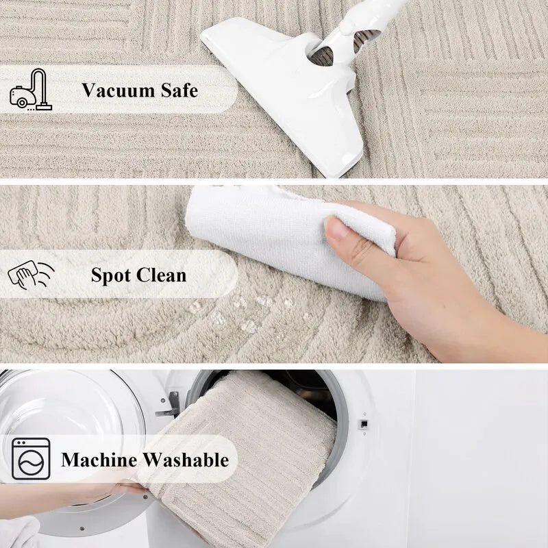 AR006246beigemachinewashablestainresistant5x7arearugvacuumsafeeasycleanheberug