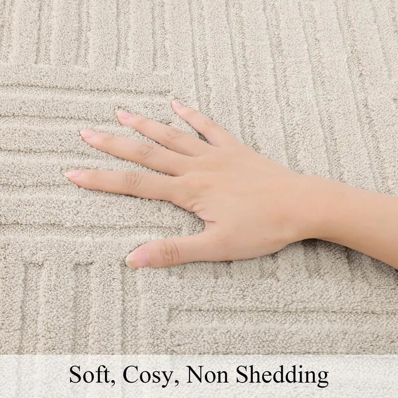 AR006246beigesoftcozytouchsurfacenonshedding5x7arearugcloseupforUShomeheberug