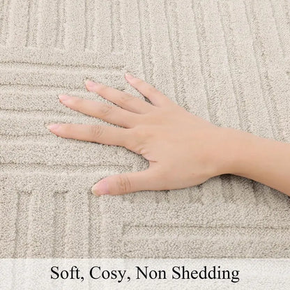 AR006246beigesoftcozytouchsurfacenonshedding5x7arearugcloseupforUShomeheberug