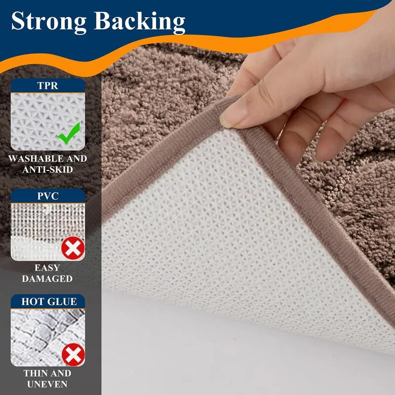 AR006680brown5piecebathroomrugsetstrongtprbackingnonslipwashablerunnermatsetHEBE RUGS