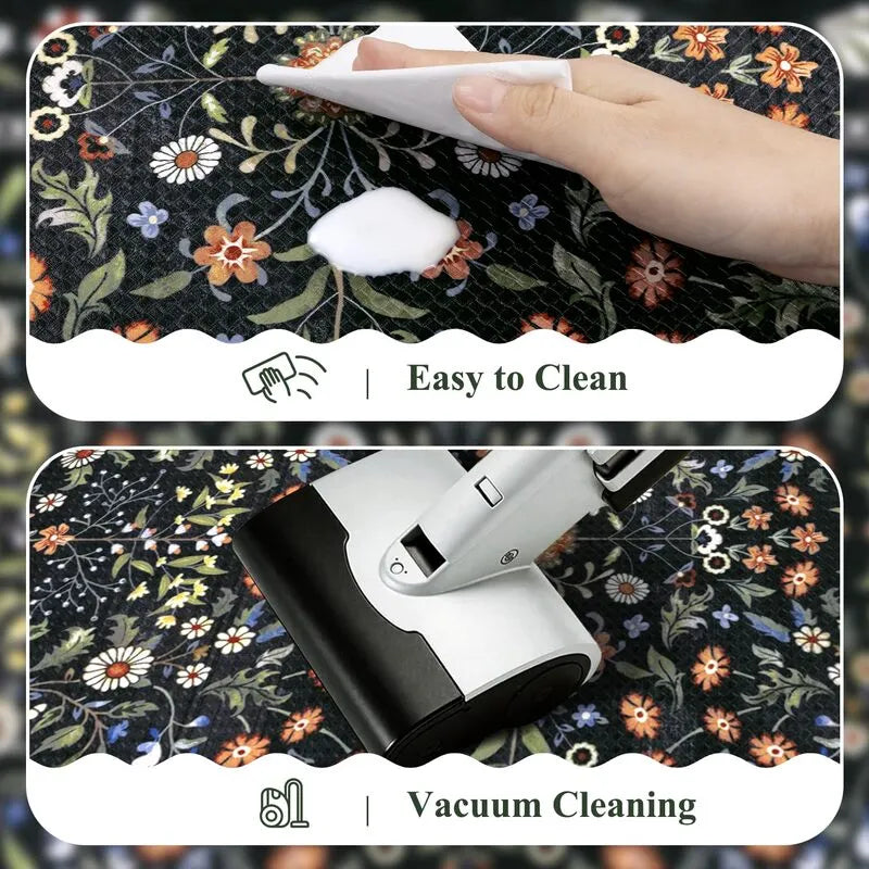 AR006736_black_floral_kitchen_mat_easy_clean_wipeable_washable_vacuum_friendly_runner_rug_set_HEBE RUGS